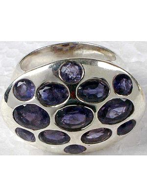 Faceted Iolite Ring