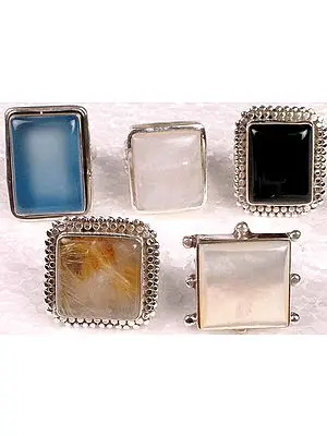 Lot of Five Rectangular Rings