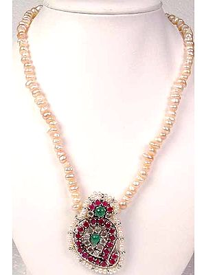 Pearl Necklace with Ruby