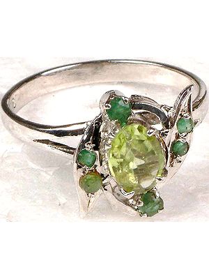 Peridot and Emerald Ring