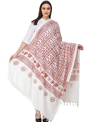 Hare Ram Hare Krishna Prayer Shawl from Banaras