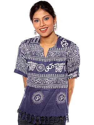 Navy-Blue Jai Sri Ram Kurti Top