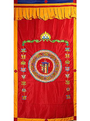 Ashtamangala (Eight Auspicious Symbols of Buddhism) with The Ten Powerful Syllables of The Kalachakra Mantra