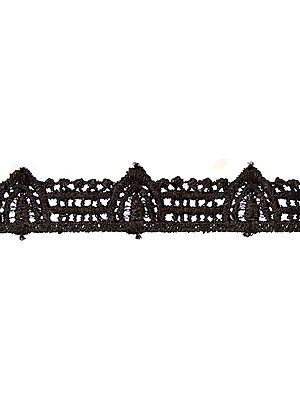 Black Chikan Lace Border from Lucknow