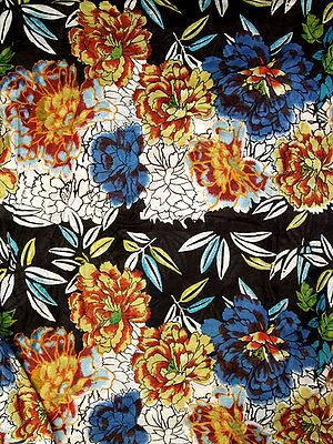 Black Floral-Printed Fabric