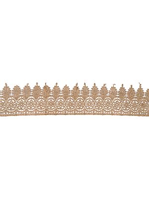 Golden Jaali Fabric Border with Metallic Thead