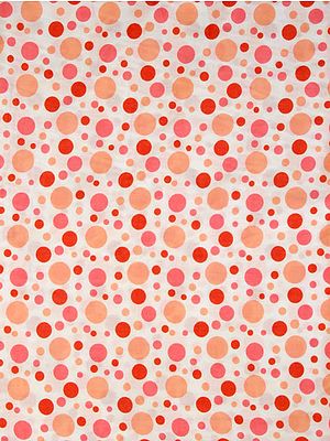 Pink and Coral Polka Dotted Fabric