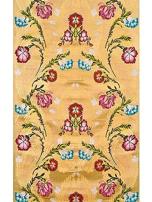 Golden Tibetan Floral Brocade