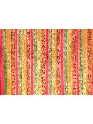Multi-Color Fabric from Mysore with Golden Thread Weave