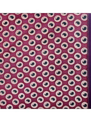 Purple Banarasi Katan Georgette Fabric with Paisleys Woven in Circular Bootis
