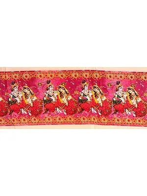 Fabric Border with Digital-Printed Radha Krishna