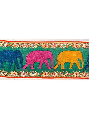 Fabric Border with Digital-Printed Elephants