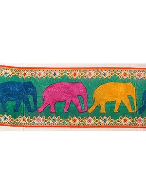 Fabric Border with Digital-Printed Elephants