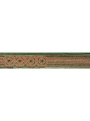 Green Fabric Border with Embroidery
