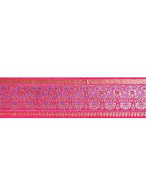 Fuchsia Banarasi Fabric Border with Golden Thread Weave