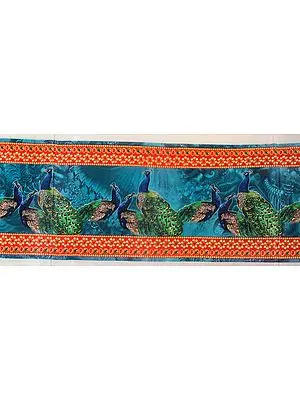 Fabric Border with Digital-Printed Peacocks
