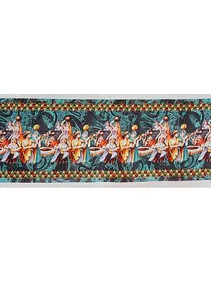 Digital-Printed Fabric Border with Village Ladies
