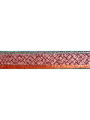 Tri-Color Banarasi Fabric Border with Golden Thread Weave