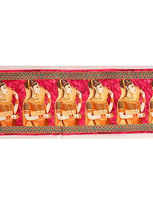 Digital-Printed Fabric Border with Lady in Ghoonghat