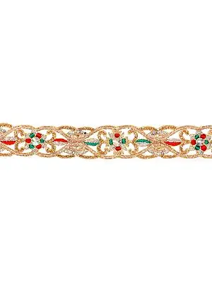 Zardozi Cutwork Border from Kolkata with Threadwork