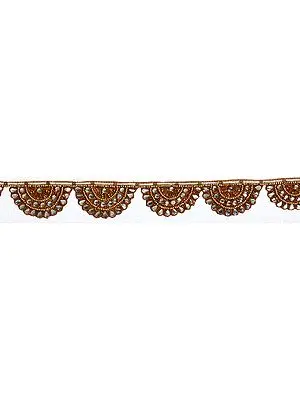 Hand-Embroidered Kundan Chandelier Border with Beadwork