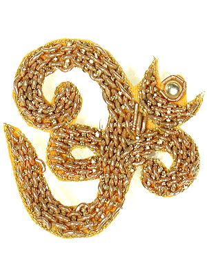 Golden Om Embroidered Patch