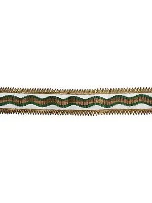 Leheria Patch Border with Golden Thread Weave