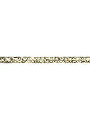 Off-White Narrow Lace with Faux Pearls