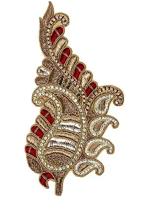 Zardozi Designer Cutwork Patch with Crystals