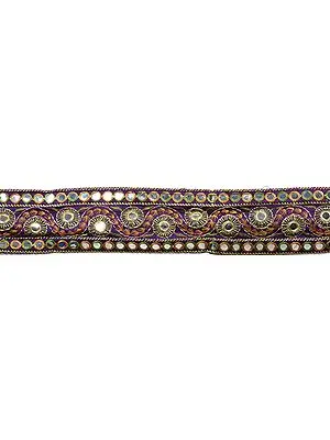 Purple Fabric Border with Mirrors