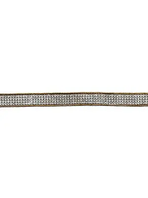 Beige Narrow Lace Border with Beads