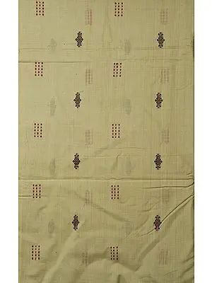 Pale-Green Hand-Woven Bomkai Fabric from Orissa