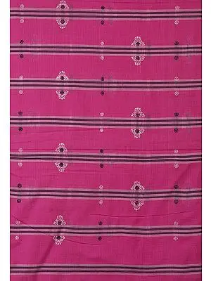 Hot-Pink Hand-Woven Bomkai Fabric from Odisha