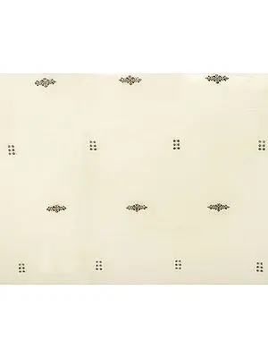 Ivory Hand-Woven Bomkai Fabric from Odisha