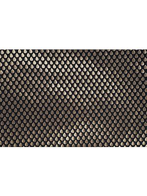 Black Brocade Fabric from Banaras with Woven Bootis in Golden Thread