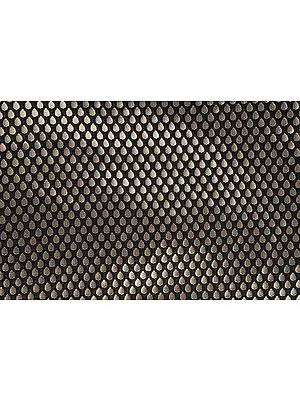 Black Brocade Fabric from Banaras with Woven Bootis in Golden Thread