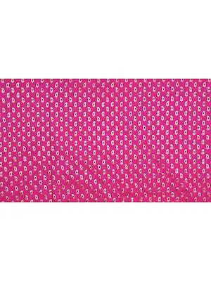 Hot-pink Banarasi Fabric with Woven Paisleys
