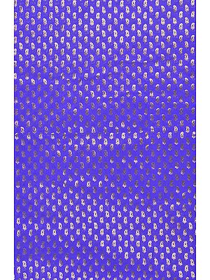 Purple Banarasi Fabric with Woven Paisleys