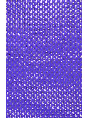 Purple Banarasi Fabric with Woven Paisleys