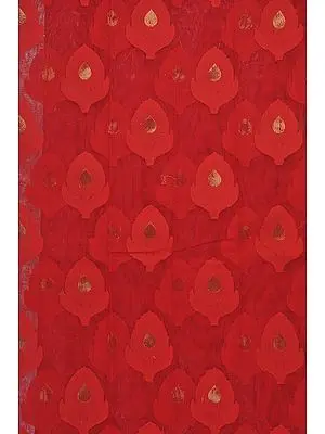 Red Net Fabric from Banaras with Golden Bootis