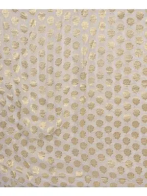 Ivory Dodama Fabric from Banaras with All-Over Golden Bootis