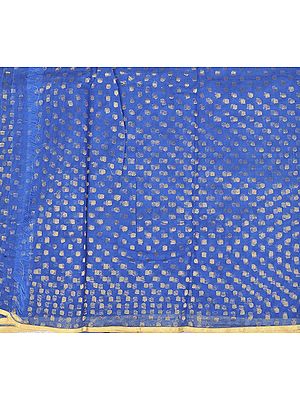 Brocade Fabric from Banaras with All-Over Woven Bootis and Golden Border