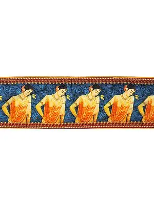 Wide Fabric Border with Digital-Printed Lady