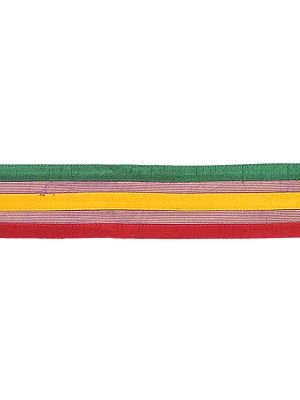 Tri-Color Fabric Border from Banaras with Golden Thread Weave