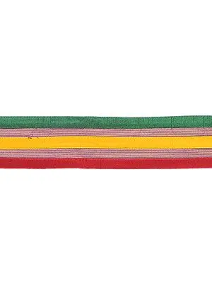 Tri-Color Fabric Border from Banaras with Golden Thread Weave