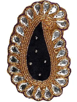 Paisley Velvet Patch with Beadwork