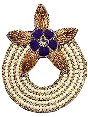 Floral Cutwork Patch with Faux Pearls and Aari Embroidery