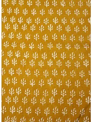 Mustard Bagdoo Block-Printed Fabric from Jodhpur