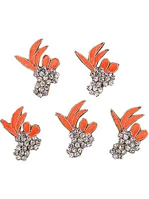 Small Floral Leaves Patches with Stones