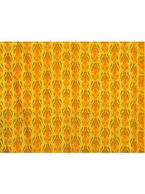 Yellow Handloom Fabric from Pochampally with Ikat Weave